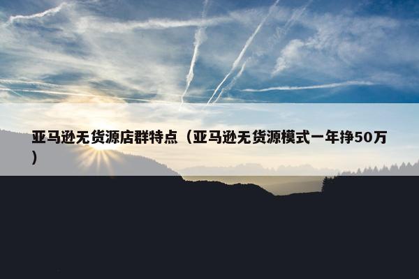 亚马逊无货源店群特点（亚马逊无货源模式一年挣50万）