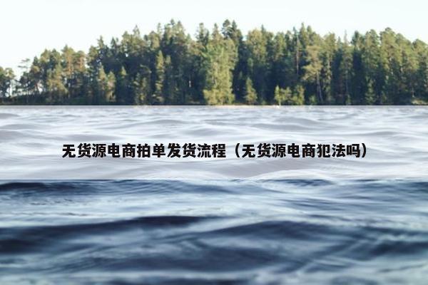 无货源电商拍单发货流程（无货源电商犯法吗）