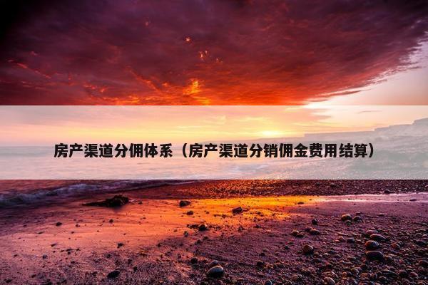 房产渠道分佣体系（房产渠道分销佣金费用结算）