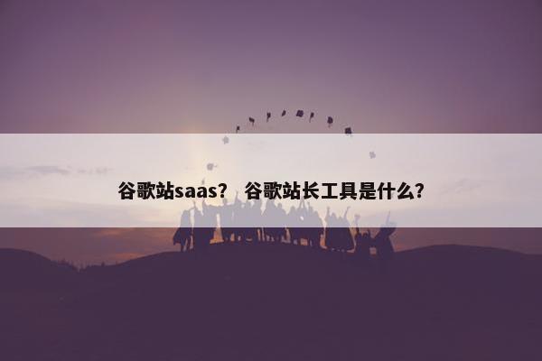 谷歌站saas？ 谷歌站长工具是什么？