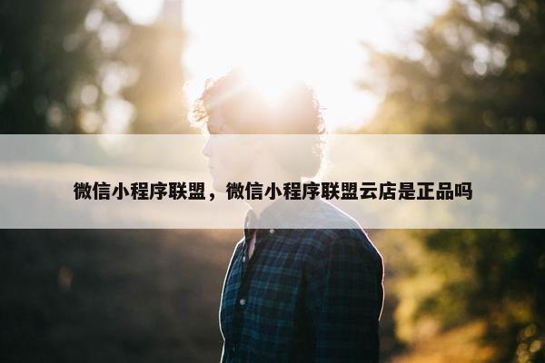 微信小程序联盟，微信小程序联盟云店是正品吗