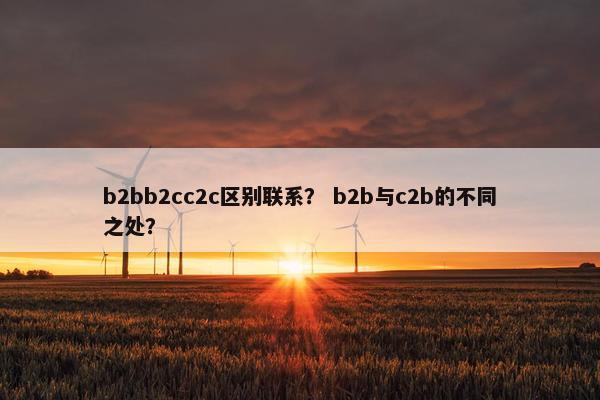 b2bb2cc2c区别联系？ b2b与c2b的不同之处？