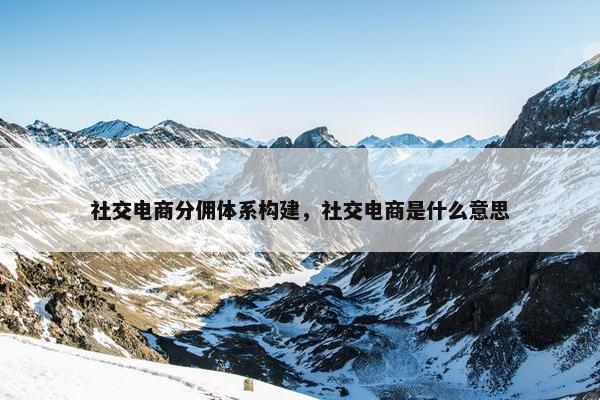 社交电商分佣体系构建，社交电商是什么意思