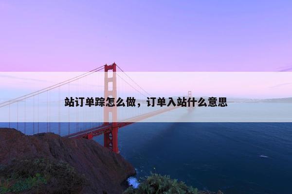 站订单踪怎么做，订单入站什么意思