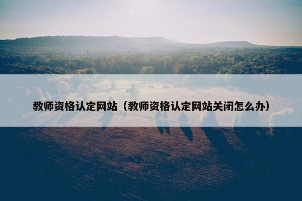 教师资格认定网站（教师资格认定网站关闭怎么办）