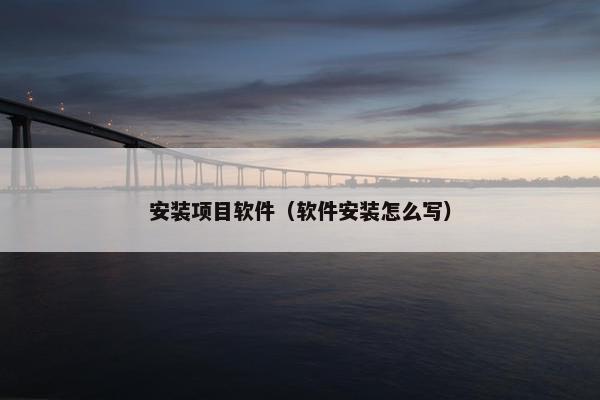 安装项目软件（软件安装怎么写）