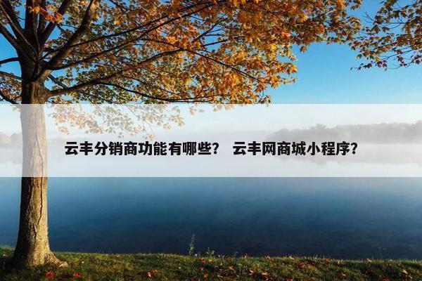 云丰分销商功能有哪些？ 云丰网商城小程序？