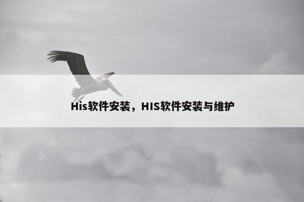 His软件安装，HIS软件安装与维护