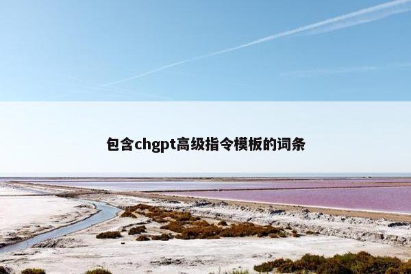 包含chgpt高级指令模板的词条