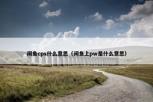 闲鱼cps什么意思（闲鱼上pw是什么意思）