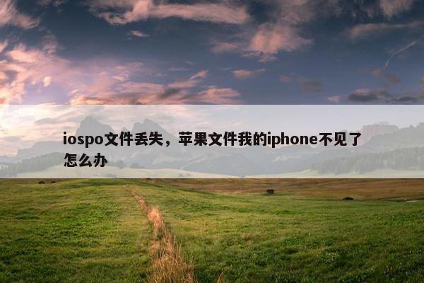 iospo文件丢失，苹果文件我的iphone不见了怎么办