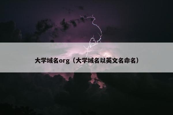 大学域名org（大学域名以英文名命名）