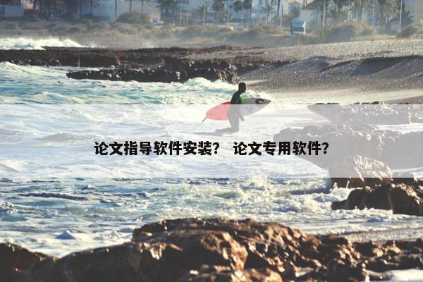 论文指导软件安装？ 论文专用软件？