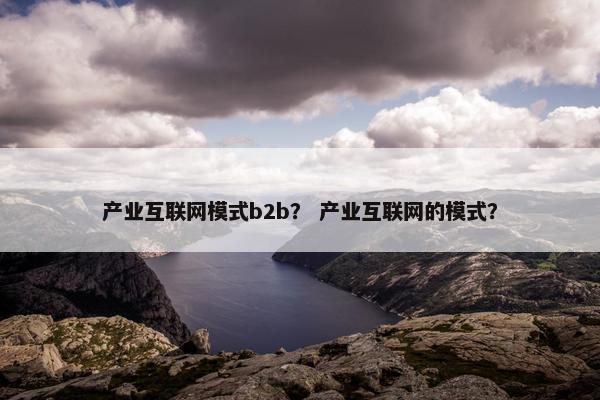 产业互联网模式b2b？ 产业互联网的模式？