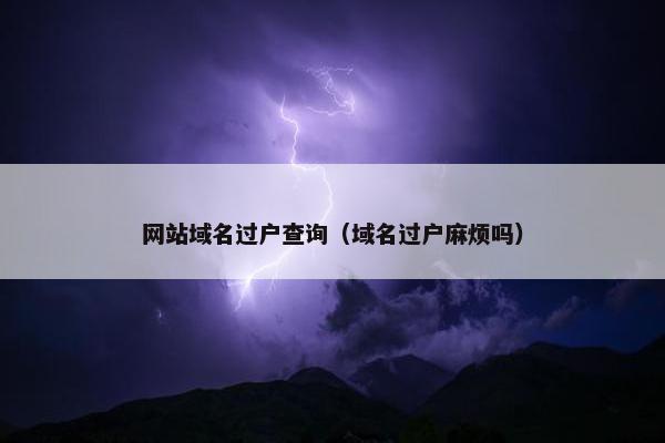 网站域名过户查询（域名过户麻烦吗）