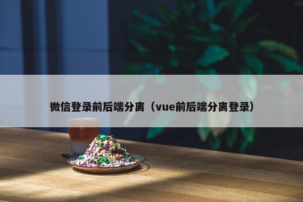 微信登录前后端分离（vue前后端分离登录）