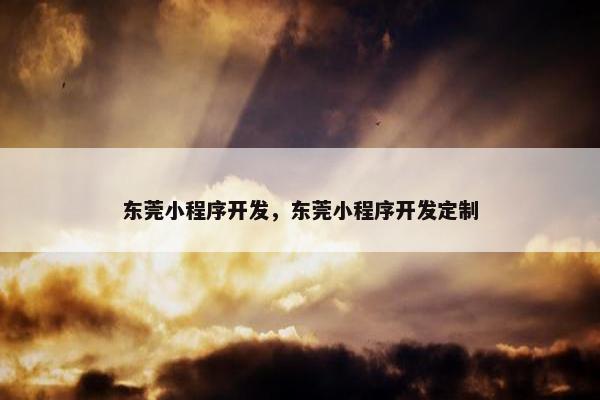 东莞小程序开发，东莞小程序开发定制