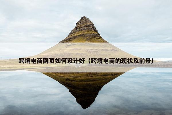 跨境电商网页如何设计好（跨境电商的现状及前景）