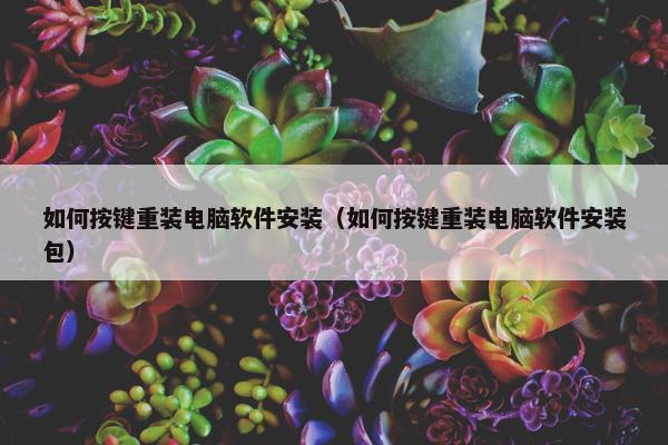 如何按键重装电脑软件安装（如何按键重装电脑软件安装包）