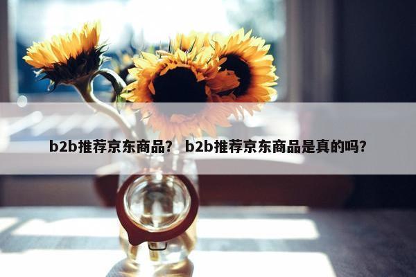 b2b推荐京东商品？ b2b推荐京东商品是真的吗？