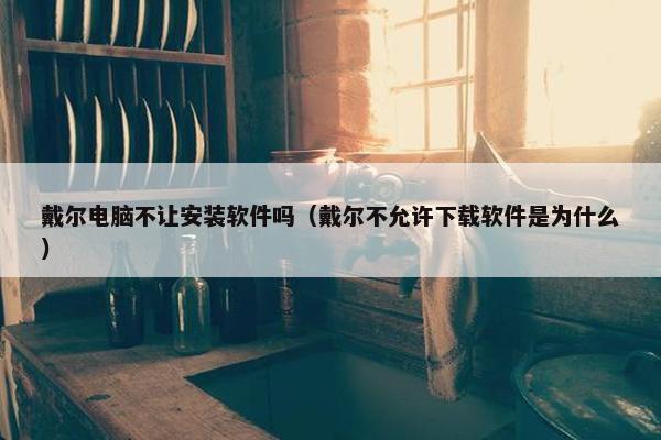 戴尔电脑不让安装软件吗（戴尔不允许下载软件是为什么）