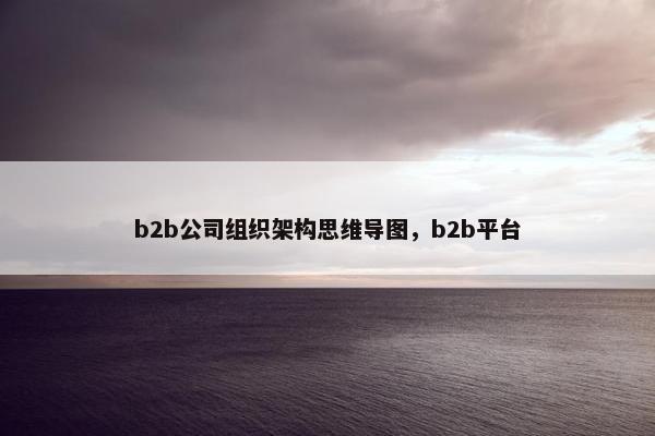b2b公司组织架构思维导图，b2b平台