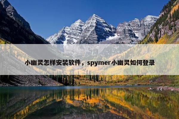 小幽灵怎样安装软件，spymer小幽灵如何登录