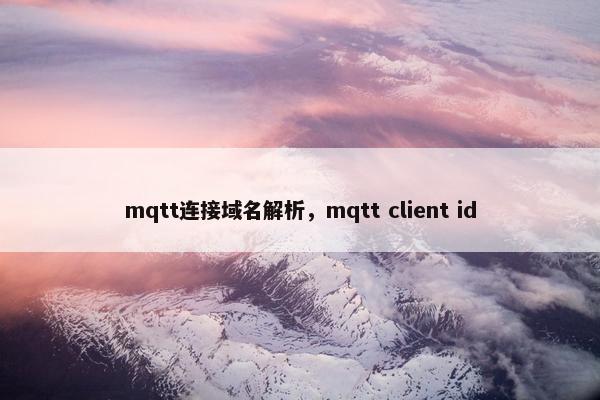 mqtt连接域名解析，mqtt client id