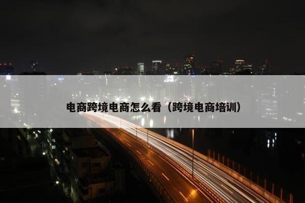 电商跨境电商怎么看（跨境电商培训）