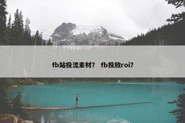 fb站投流素材？ fb投放roi？