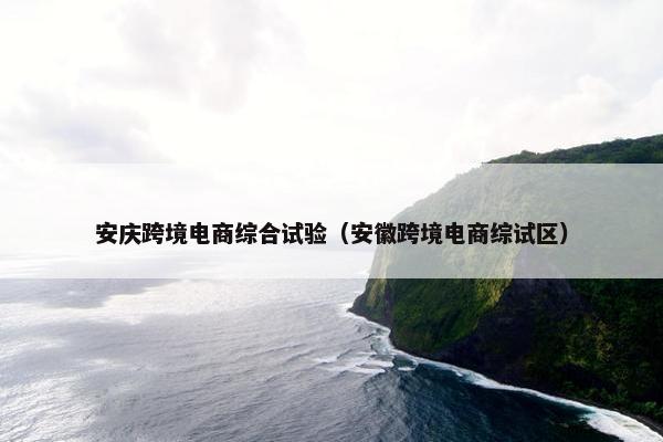 安庆跨境电商综合试验（安徽跨境电商综试区）