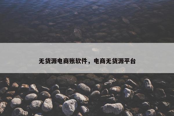 无货源电商账软件，电商无货源平台