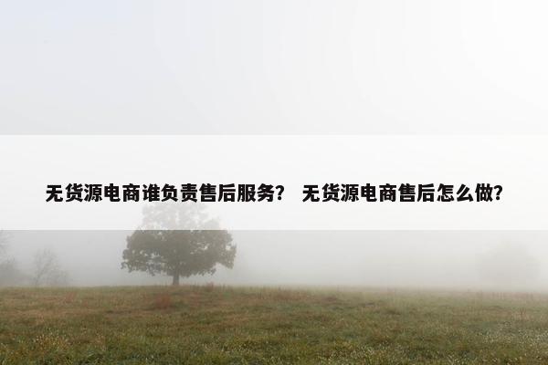 无货源电商谁负责售后服务？ 无货源电商售后怎么做？