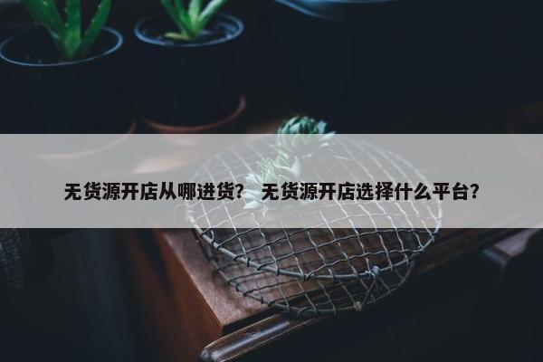无货源开店从哪进货？ 无货源开店选择什么平台？
