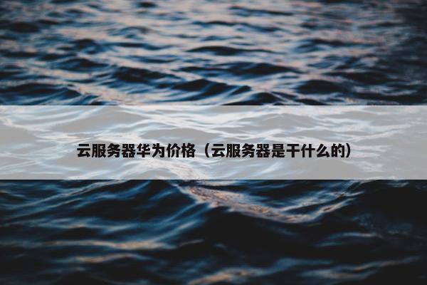 云服务器华为价格（云服务器是干什么的）