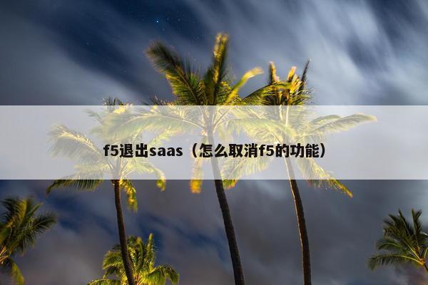 f5退出saas（怎么取消f5的功能）