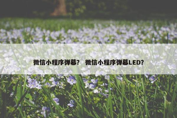 微信小程序弹幕？ 微信小程序弹幕LED？
