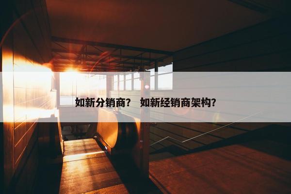 如新分销商？ 如新经销商架构？