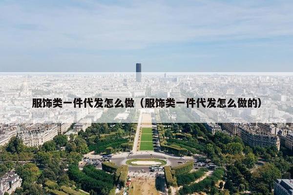 服饰类一件代发怎么做（服饰类一件代发怎么做的）