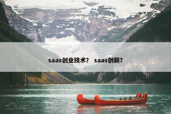 saas创业技术？ saas创新？