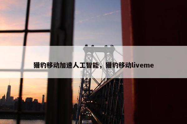猎豹移动加速人工智能，猎豹移动liveme