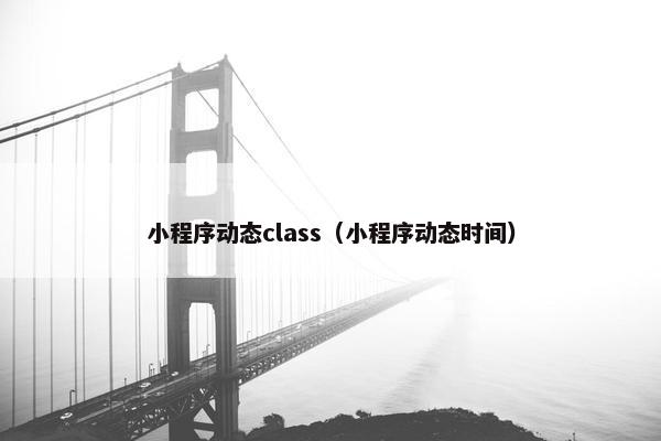 小程序动态class（小程序动态时间）
