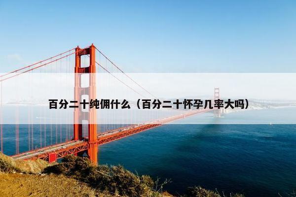 百分二十纯佣什么（百分二十怀孕几率大吗）