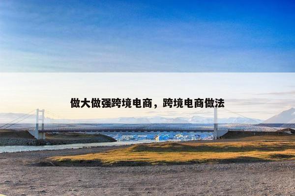 做大做强跨境电商，跨境电商做法