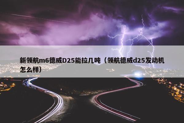 新领航m6德威D25能拉几吨（领航德威d25发动机怎么样）