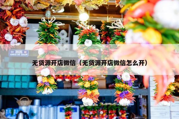 无货源开店微信（无货源开店微信怎么开）