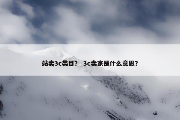 站卖3c类目？ 3c卖家是什么意思？