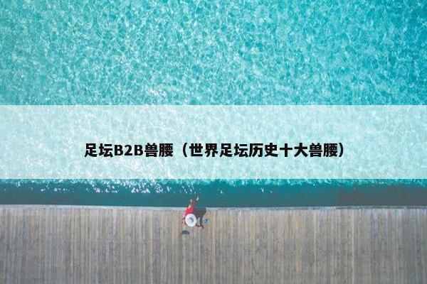足坛B2B兽腰（世界足坛历史十大兽腰）