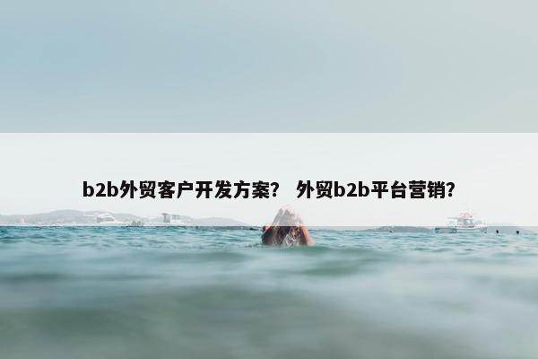b2b外贸客户开发方案？ 外贸b2b平台营销？