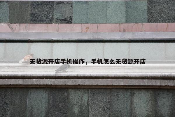 无货源开店手机操作，手机怎么无货源开店